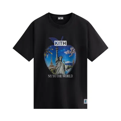 Pre-owned Kith New York To The World Souvenir Vintage Tee 'black'