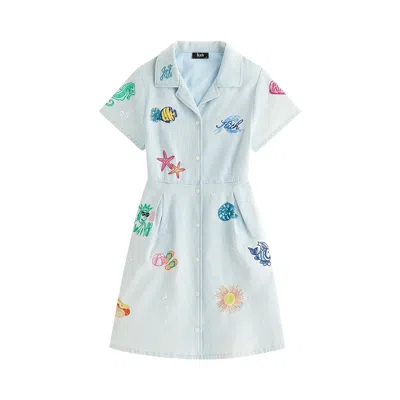 Pre-owned Kith Novelty Lena Dress 'light Indigo' | Blue | Kid's Size M