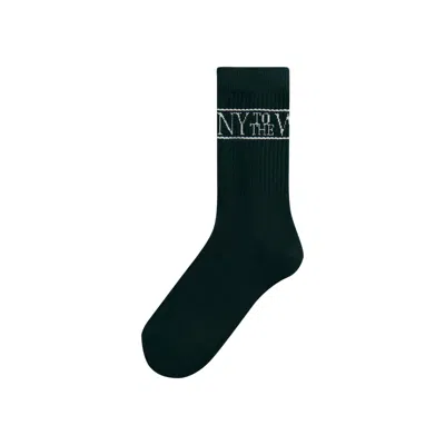 Pre-owned Kith Ny To The World Crew Socks 'stadium' | Green | Men's Size Onesize