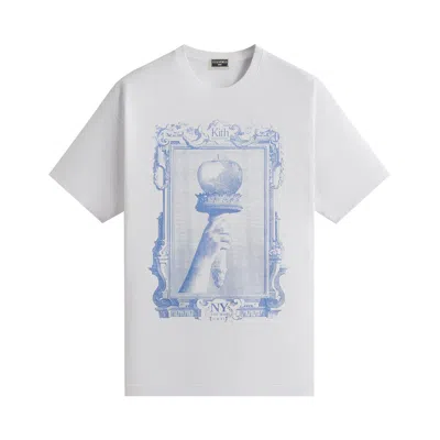 Pre-owned Kith Ny To The World Liberty Apple Flame Vintage Tee 'white' | Men's Size Xs