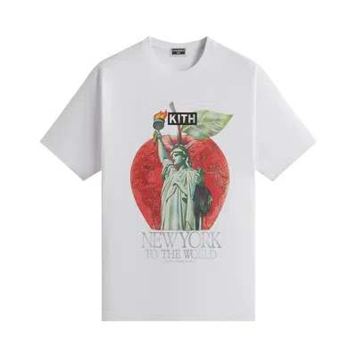 Pre-owned Kith Ny To The World Liberty Apple Vintage Tee 'white' | Men's Size L