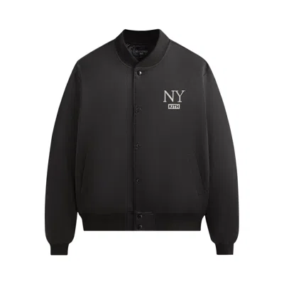 Pre-owned Kith Ny To The World Satin Bomber Jacket 'black' | Men's Size Xl