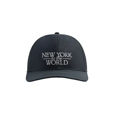 Pre-owned Kith Ny To The World Twill Aaron Cap 'nocturnal' | Blue | Men's Size Onesize