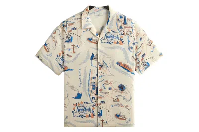 Pre-owned Kith Nyc Thompson Camp Collar Shirt Sandrift