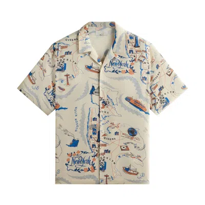 Pre-owned Kith Nyc Thompson Camp Collar Shirt 'sandrift' In Cream