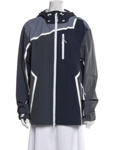 Pre-owned Kith Nylon Colorblock Pattern Jacket W/ Tags In Blue