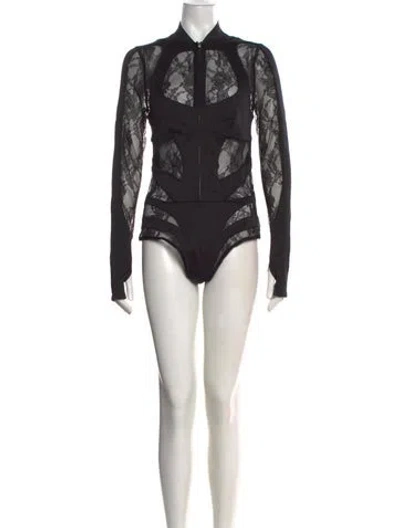 Pre-owned Kith Nylon Crew Neck Bodysuit W/ Tags In Black