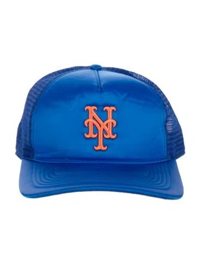 Pre-owned Kith Nylon Embroidered Trucker Hat In Blue