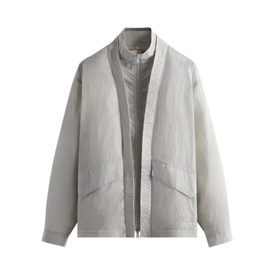 Pre-owned Kith Nylon Fulton Kimono Track Jacket 'concrete' | Grey | Men's Size L In Gray