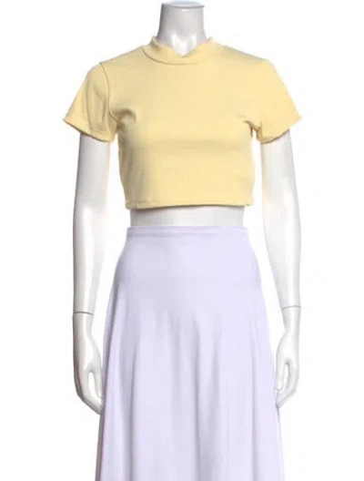 Pre-owned Kith Nylon Mock Neck Crop Top In Yellow