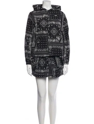 Pre-owned Kith Nylon Paisley Print Skirt Suit W/ Tags In White