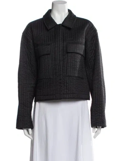 Pre-owned Kith Nylon Plaid Print Denim Jacket In Gray