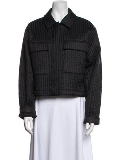 Pre-owned Kith Nylon Plaid Print Down Jacket In Black