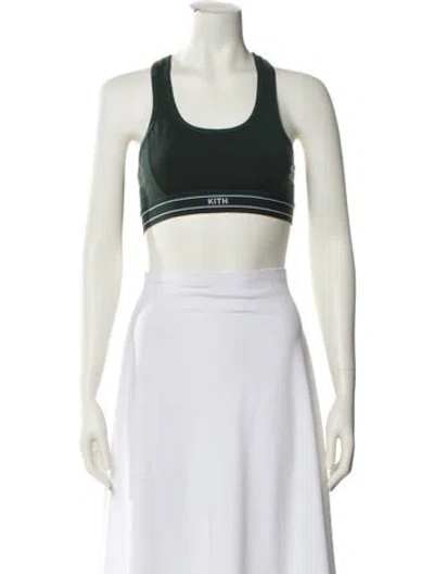 Pre-owned Kith Nylon Scoop Neck Crop Top In Green