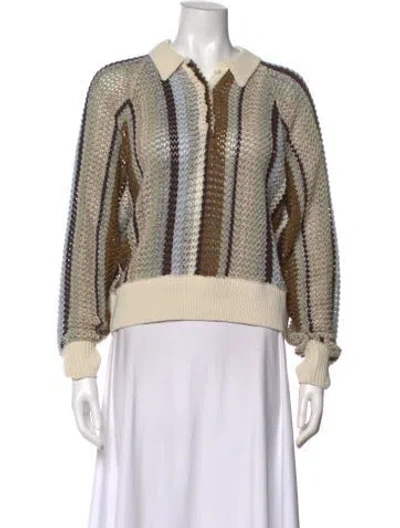 Pre-owned Kith Nylon Striped Polo In Neutral