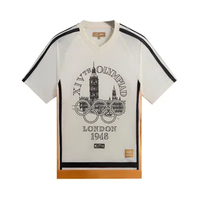 Pre-owned Kith Olympics Heritage 1948 London Mesh Leon Jersey 'silk' | White | Men's Size M