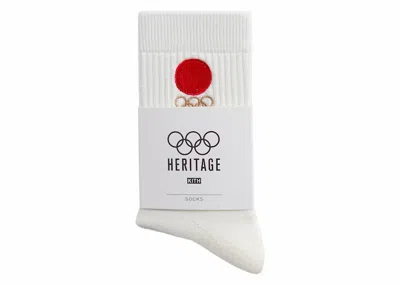 Pre-owned Kith Olympics Heritage Tokyo Mid Crew Sock In Silk