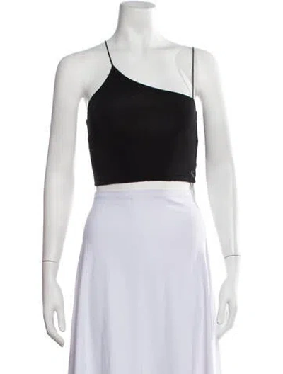 Pre-owned Kith One-shoulder Sleeveless Crop Top In Black