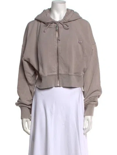 Pre-owned Kith Open Front Long Sleeve Hoodie In Grey