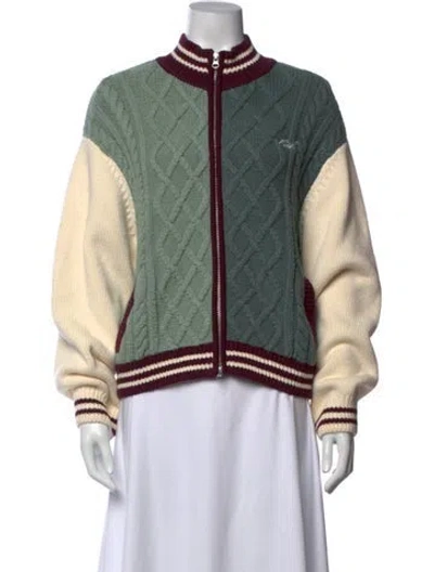 Pre-owned Kith Open Front Sweater In Green