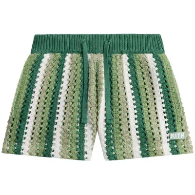 Pre-owned Kith Open Knit Camp Short 'sage' | Green | Kid's Size Xl