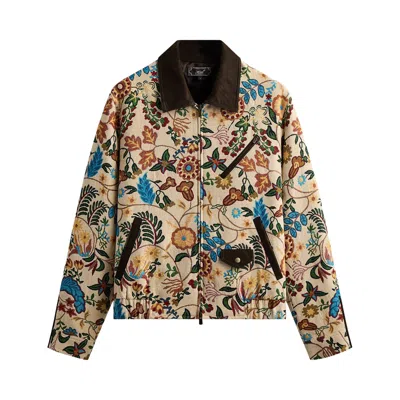 Pre-owned Kith Ornate Floral Tapestry Cassius Blouson Jacket 'durum' | Tan | Men's Size Xs