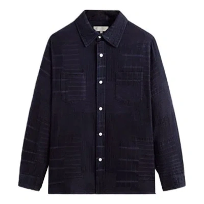 Kith Overdyed Patchwork Jaydin Buttondown 'ink' In Blue