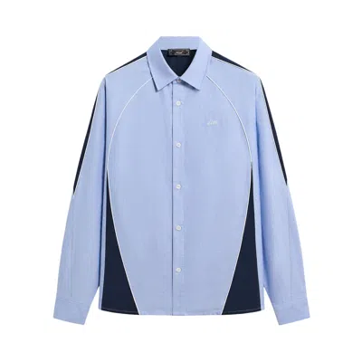 Pre-owned Kith Oxford Georgie Racer Buttondown Shirt 'cast' | Blue | Men's Size Xxl