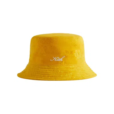 Pre-owned Kith Paisley Bucket Hat 'opulence' | Yellow | Men's Size Onesize