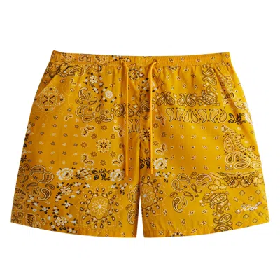 Pre-owned Kith Paisley Collins Swim Short 'opulence' | Yellow | Men's Size S