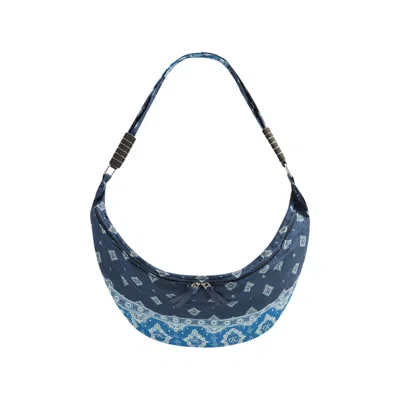 Pre-owned Kith Paisley Hobo Crossbody 'nocturnal' | Blue | Men's Size Onesize