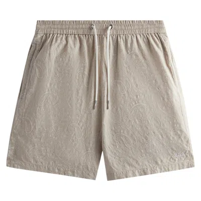 Pre-owned Kith Paisley Jacquard Active Short 'veil' | Cream | Men's Size L In White