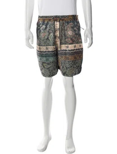 Pre-owned Kith Paisley Print Athletic Shorts In Blue