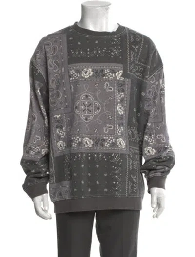 Pre-owned Kith Paisley Print Crew Neck Pullover In Gray