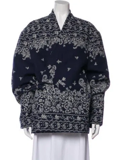 Pre-owned Kith Paisley Print Evening Jacket In Blue