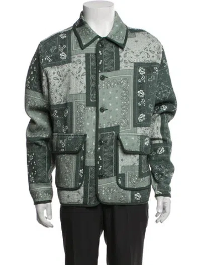 Pre-owned Kith Paisley Print Jacket In Green