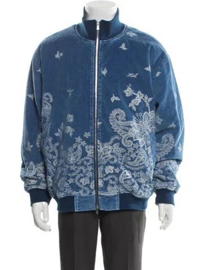 Pre-owned Kith Paisley Print Jacket W/ Tags In Blue