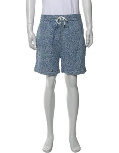 Pre-owned Kith Paisley Print Jogger Shorts In Blue