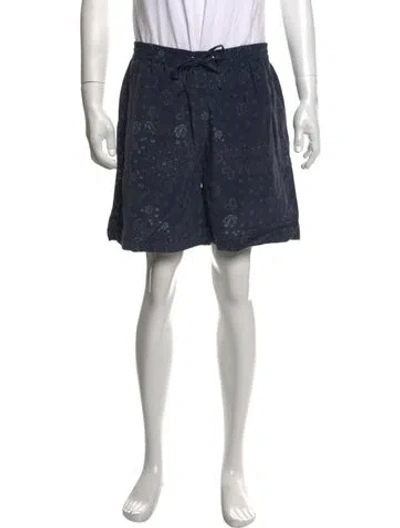 Pre-owned Kith Paisley Print Jogger Shorts In Blue