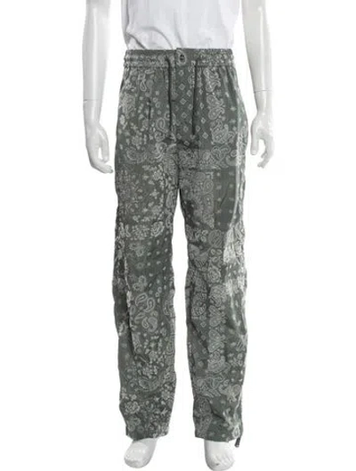Pre-owned Kith Paisley Print Joggers In Green