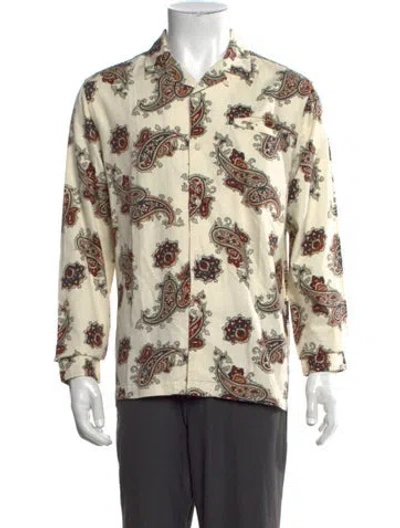 Pre-owned Kith Paisley Print Long Sleeve Shirt In Neutrals