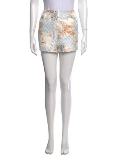 Pre-owned Kith Paisley Print Mini Shorts In Neutral