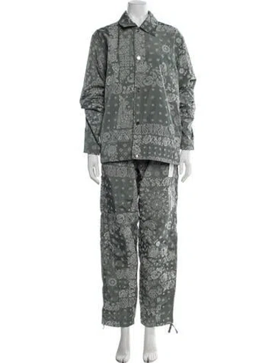 Pre-owned Kith Paisley Print Pant Set W/ Tags In Green