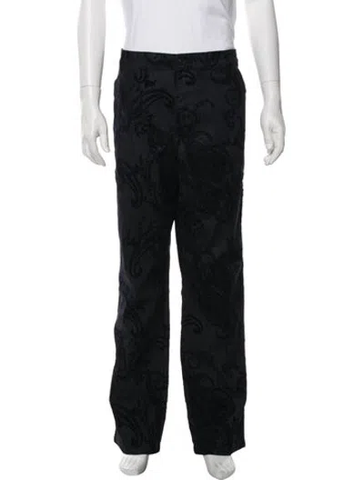Pre-owned Kith Paisley Print Pants In Black