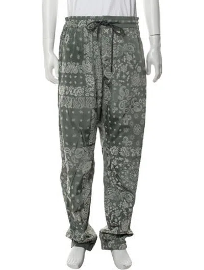 Pre-owned Kith Paisley Print Pants In Green