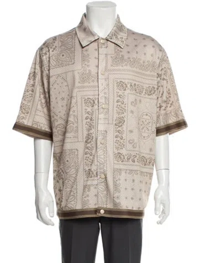 Pre-owned Kith Paisley Print Short Sleeve Shirt In Neutral