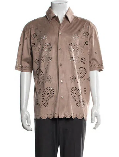 Pre-owned Kith Paisley Print Short Sleeve Shirt In Neutrals