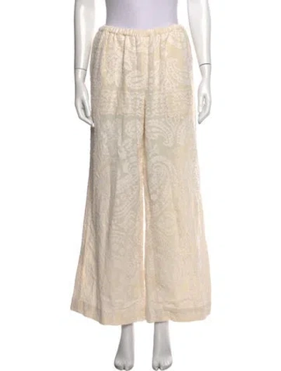 Pre-owned Kith Paisley Print Wide Leg Pants In Neutrals