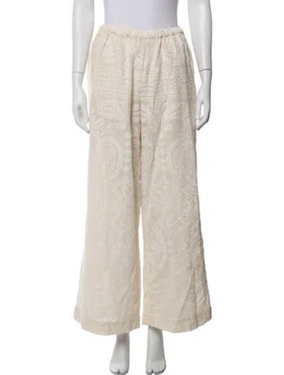 Pre-owned Kith Paisley Print Wide Leg Pants In Neutrals
