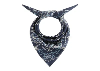 Pre-owned Kith Paisley Printed Silk Bandana (ss25) In Nocturnal In Black
